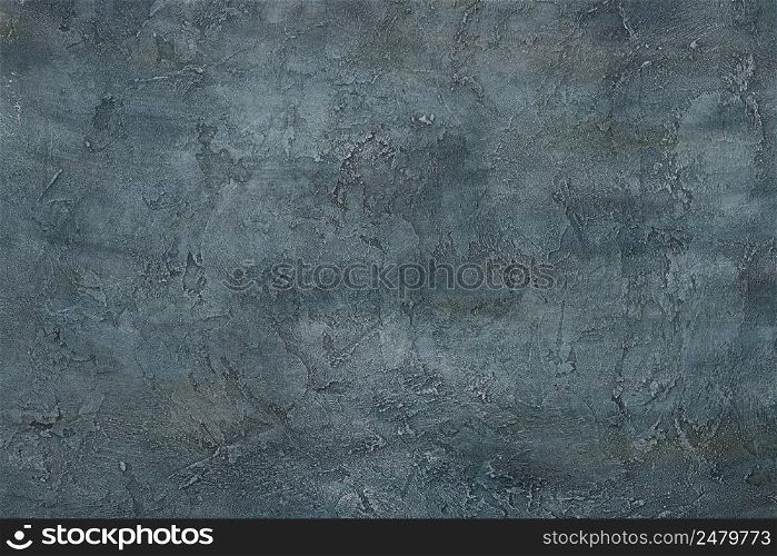 Dark abstract grunge art decorative texture design gray blue stucco concrete table background