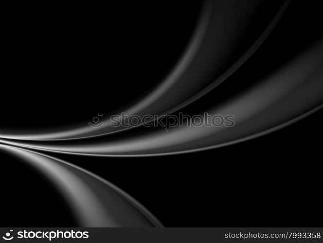 Dark abstract monochrome smooth waves background