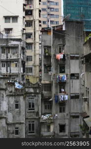 Dark and gloomy image of residential urban decay in Hong Kong.