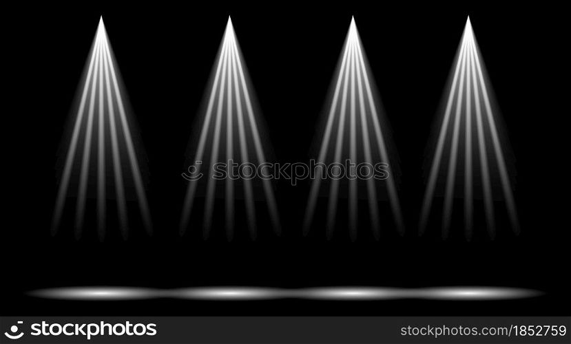 Dark background with lines and spotlights in Studio, light flare special effec, Abstract and Textures