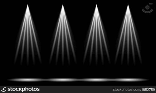 Dark background with lines and spotlights in Studio, light flare special effec, Abstract and Textures