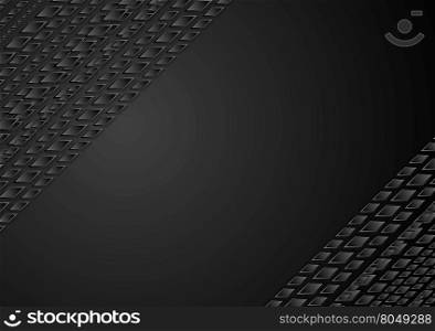 Dark black tech geometric background
