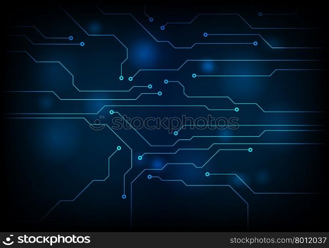 Dark blue circuit board technology background