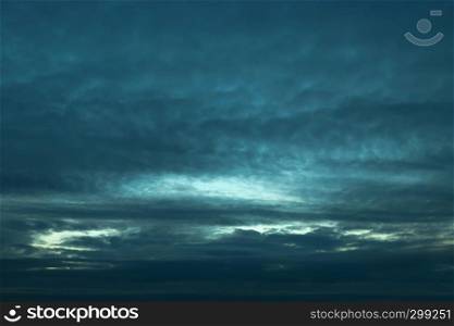 Dark blue clouds and sky scene