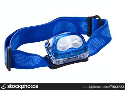 Dark blue head led lamp isolated on a white background