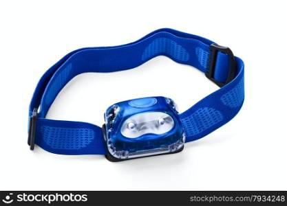 Dark blue head led lamp isolated on a white background