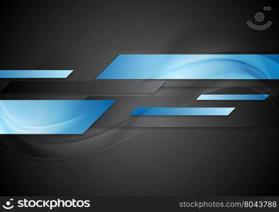 Dark blue hi-tech geometric background. Dark blue hi-tech geometric background. Technology corporate black design