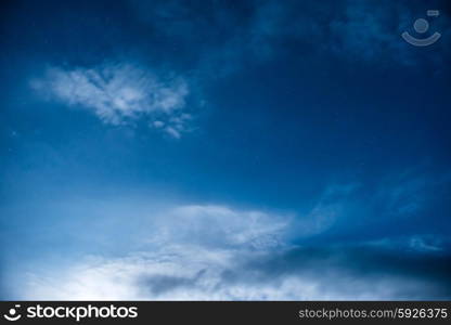 Dark blue night sky with many stars. Milky way background