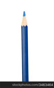Dark blue pencil vertically isolated on white background