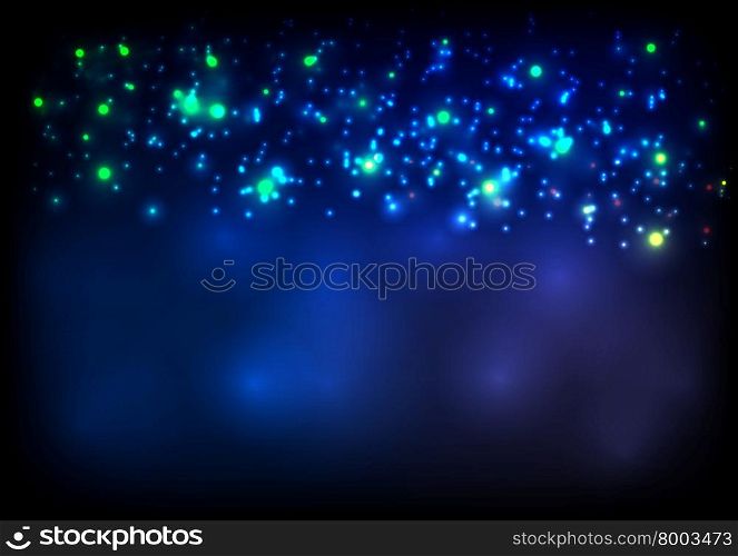 Dark blue sparkling bokeh background. Dark blue sparkling abstract background with bokeh effect