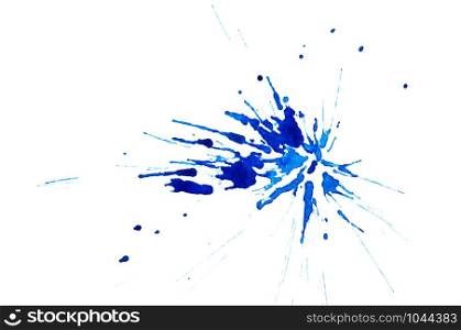 Dark blue splashes on a white background.