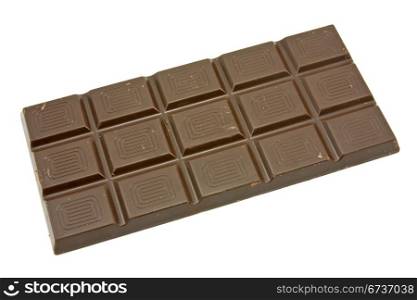 dark chocolate bar isolated on white background