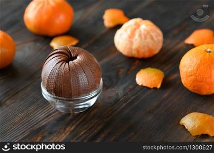 Dark chocolate orange with fresh fruits