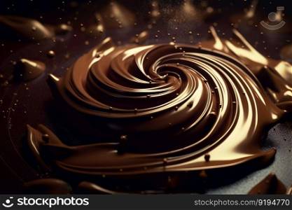 Dark chocolate swirl. Sweet cocoa. Generate Ai. Dark chocolate swirl. Generate Ai