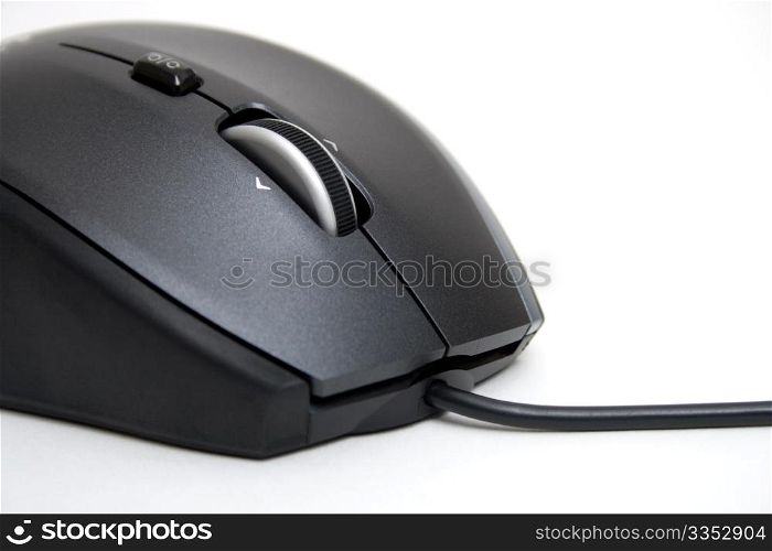 Dark computer mouse isolated on white background