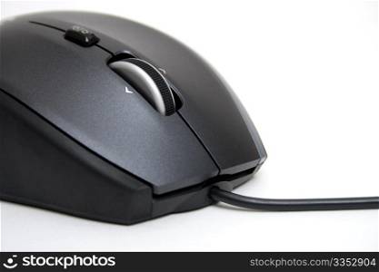 Dark computer mouse isolated on white background