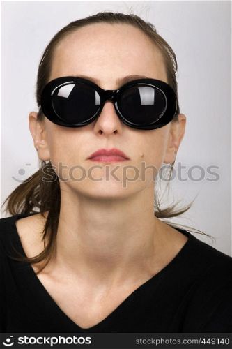 Dark glasses vogue style beautiful girl