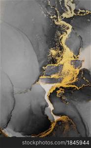 Dark gold abstract background of marble liquid ink art painting on paper . Image of original artwork watercolor alcohol ink paint on high quality paper texture .. Dark gold abstract background of marble liquid ink art painting on paper .
