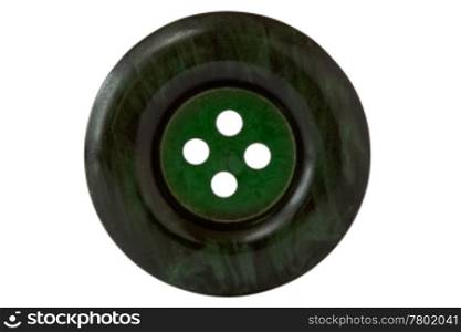 dark green clothes button ,isolated on white background