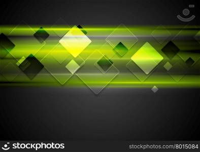 Dark green glowing tech background. Dark green glowing tech background with squares