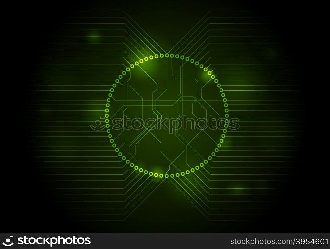 Dark green tech circuit board background