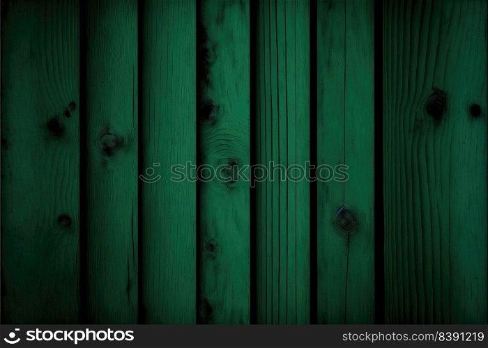 Dark green wooden background, abstract wood texture. Irish color. Generative AI
