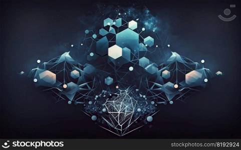 dark hexagon shapes. background 3d, honeycomb abstract, pattern design, futuristic texture dark hexagon shapes ai generated illustration. dark hexagon shapes ai generated