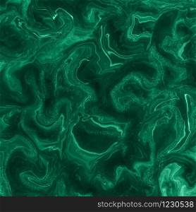Dark Malachite stone swirls trendy background. Marble effect painting. Mixed colour paints. For wallpaper, business cards, poster, flyer, banner, invitation, website, print. Illustration.. Dark Malachite stone swirls trendy background.