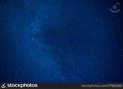 Dark night sky with many stars. Milky way night sky background