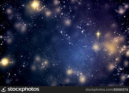 Dark Night Starry Sky Background.  Image created with Generative AI technology
