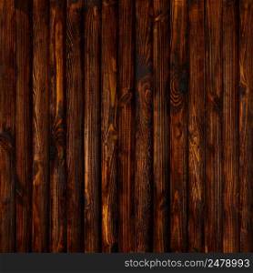 Dark old wooden table background from vertical planks top flat view