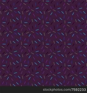 Dark purple jpeg seamless pattern with colored confetti.