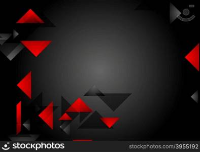 Dark red black tech geometric background