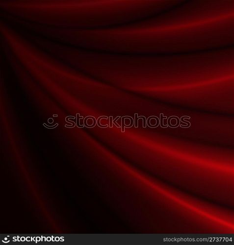 Dark Red Drapery. Abstract Background - Red Glossy Silky Drapery - Illustration