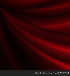 Dark Red Drapery. Abstract Background - Red Glossy Silky Drapery - Illustration