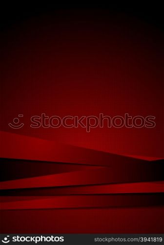 Dark red graphic background with stripes