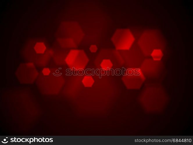 Dark red tech geometric background. Dark red tech geometric background with hexagons
