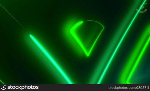 Dark space with abstract neon trianglees, computer generated. 3d rendering of futuristic shining background. Dark space with neon trianglees, computer generated. 3d rendering of futuristic shining backdrop