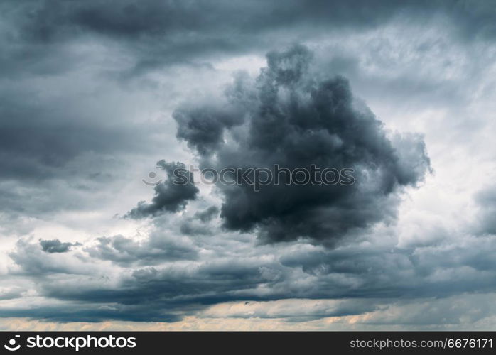 Dark Storm Clouds Gathering On Sky Before Rain Background