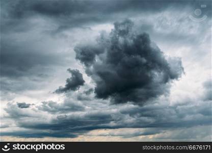 Dark Storm Clouds Gathering On Sky Before Rain Background