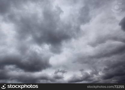 Dark storm sky with clouds, may be used as background