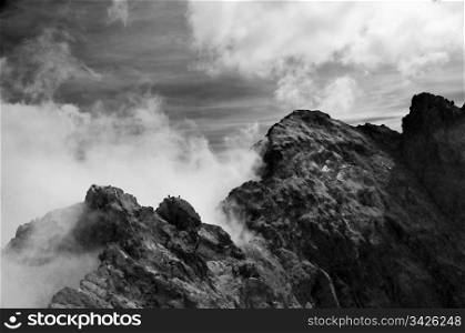 Dark stormy mountains landscape. Tatra mountains