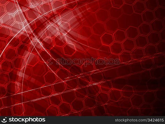 Dark technical background with hexagon texture - eps 10