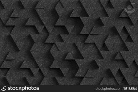 Dark triangle pattern backdrop background. 3D rendering.