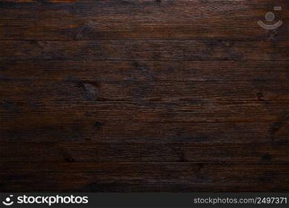 Dark wood table texture background top view