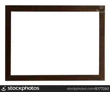 Dark wooden frame for picture isolated on white background