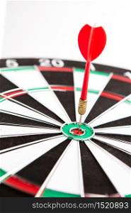 Dart arrow hitting in the target center,Concept of personal coaching success