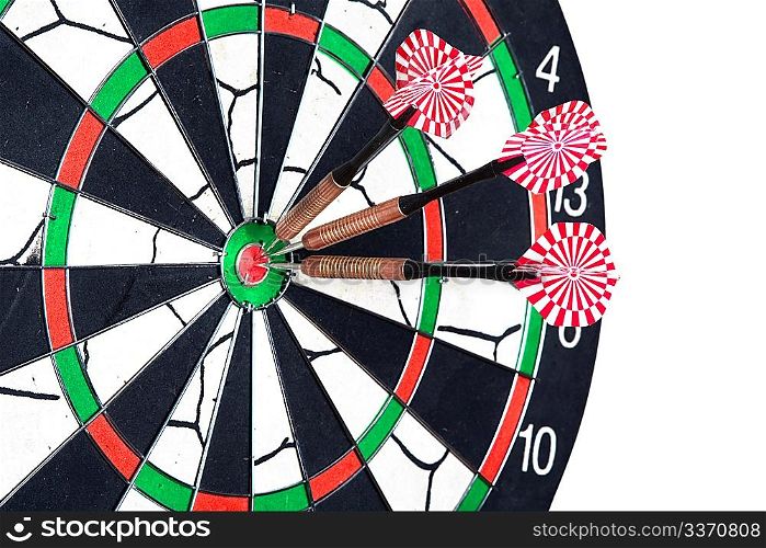 Darts board with arrows