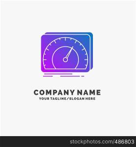 dashboard, device, speed, test, internet Purple Business Logo Template. Place for Tagline.. Vector EPS10 Abstract Template background