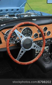 Dashboard of a vintage sports car